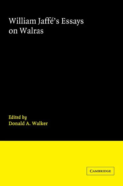 Cover: 9780521034326 | William Jaffe's Essays on Walras | Donald A. Walker | Taschenbuch