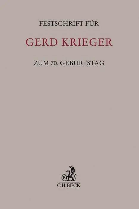 Cover: 9783406754326 | Festschrift für Gerd Krieger zum 70. Geburtstag | Buch | XXIII | 2021