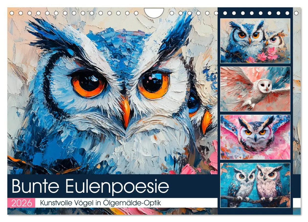 Cover: 9783457314326 | Bunte Eulenpoesie. Kunstvolle Vögel in Ölgemälde-Optik...