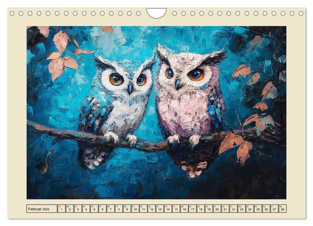 Bild: 9783457314326 | Bunte Eulenpoesie. Kunstvolle Vögel in Ölgemälde-Optik...