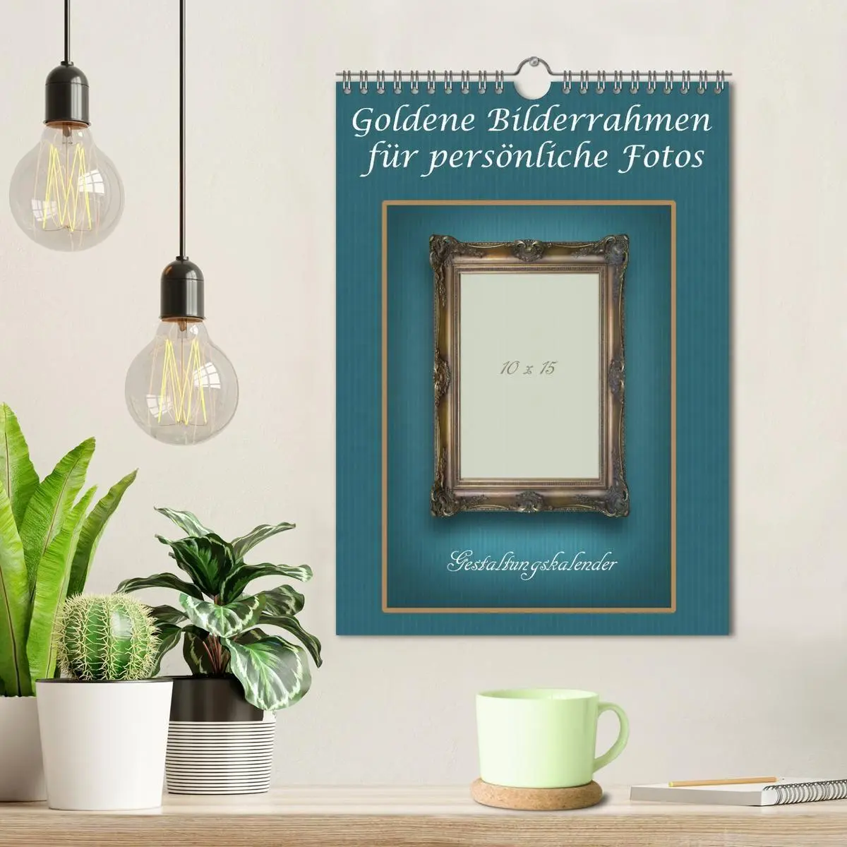 Bild: 9783569804326 | Goldene Bilderrahmen für persönliche Fotos (Wandkalender 2027 DIN...