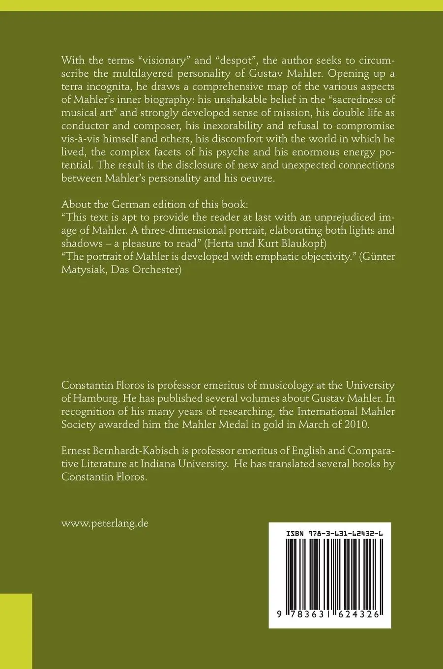 Rückseite: 9783631624326 | Gustav Mahler. Visionary and Despot | Constantin Floros | Buch | 2012