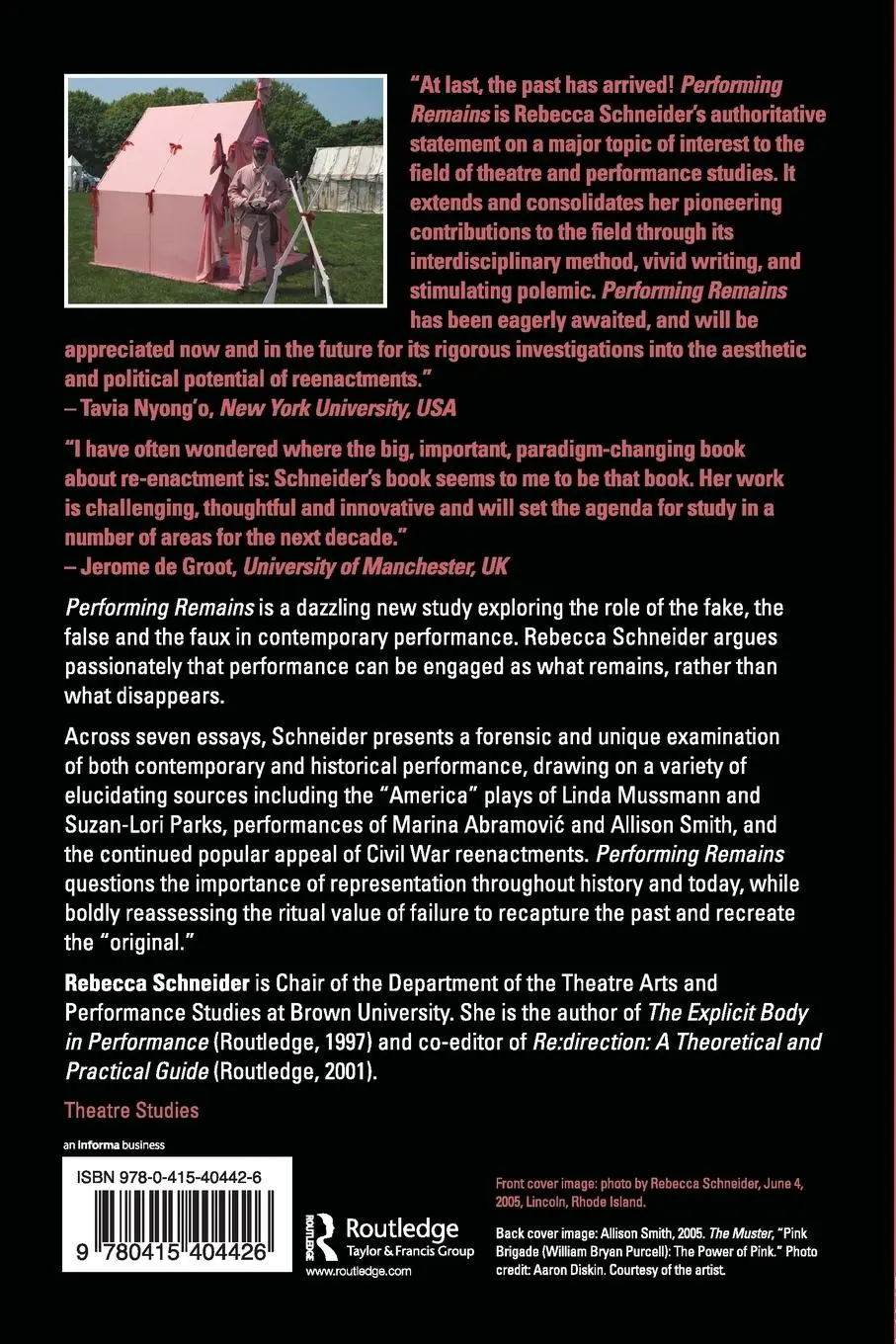 Rückseite: 9780415404426 | Performing Remains | Art and War in Times of Theatrical Reenactment
