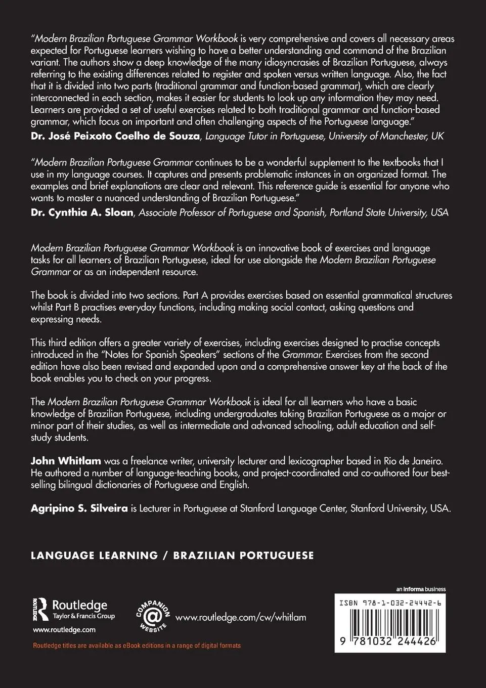 Rückseite: 9781032244426 | Modern Brazilian Portuguese Grammar Workbook | John Whitlam (u. a.)