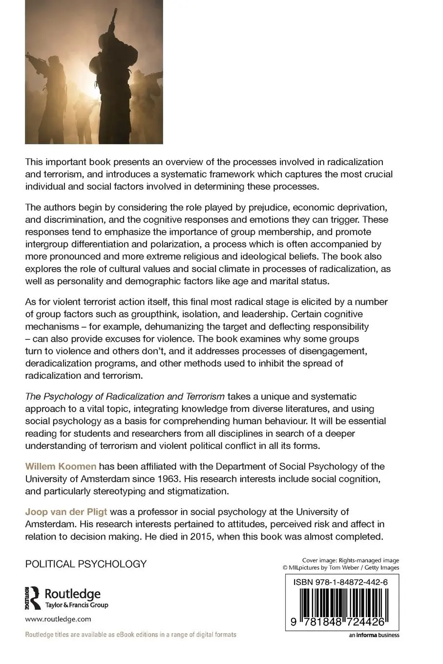 Rückseite: 9781848724426 | The Psychology of Radicalization and Terrorism | Willem Koomen (u. a.)