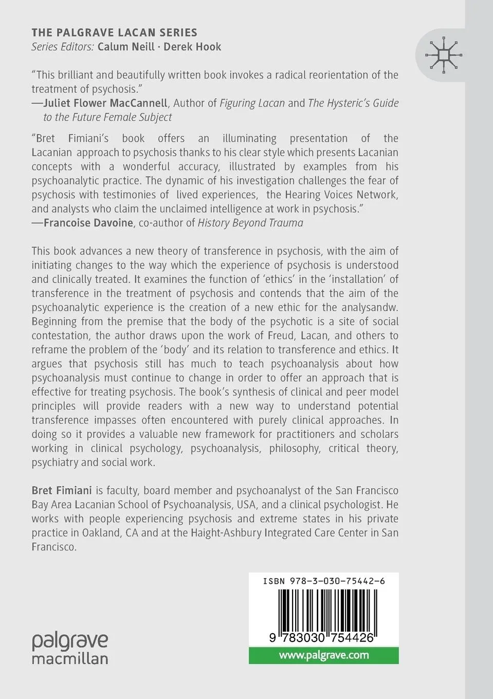 Rückseite: 9783030754426 | Psychosis and Extreme States | An Ethic for Treatment | Bret Fimiani