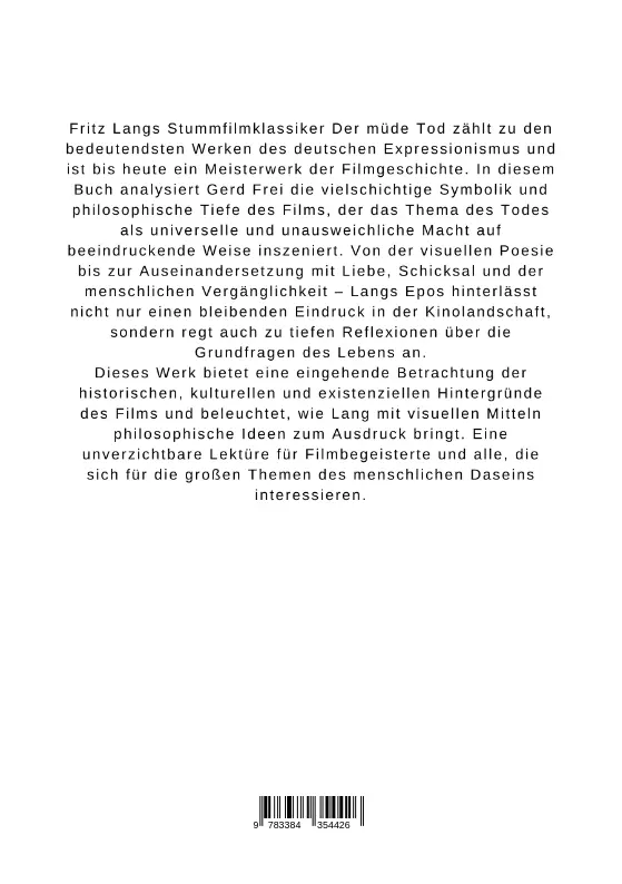 Bild: 9783384354426 | Fritz Langs visionäre Filmkunst in 'Der müde Tod' | Gerd Frei | Buch