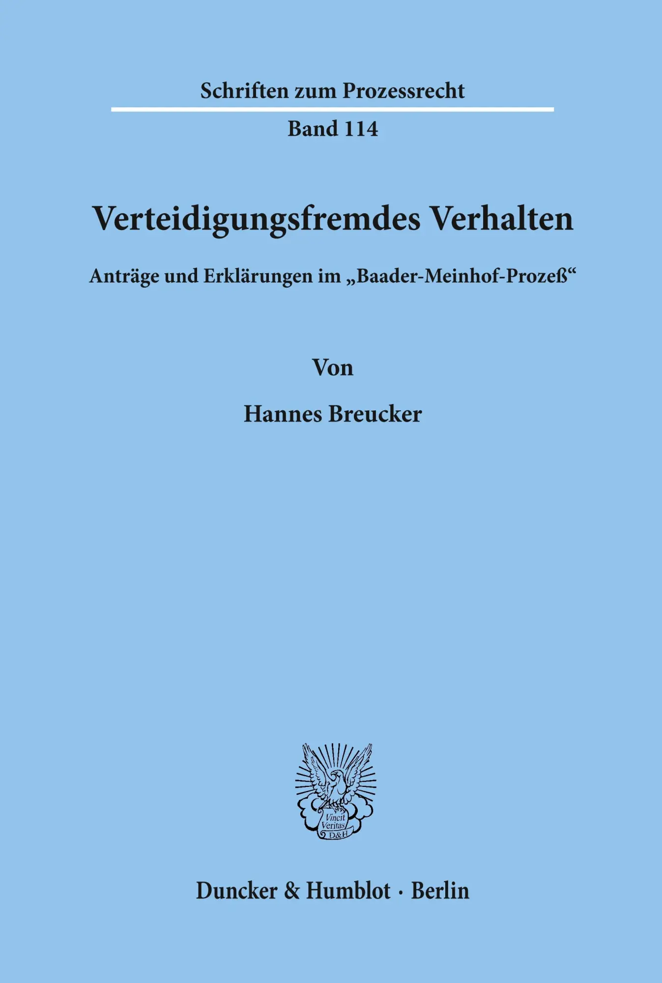 Cover: 9783428074426 | Verteidigungsfremdes Verhalten. | Hannes Breucker | Taschenbuch | 1993
