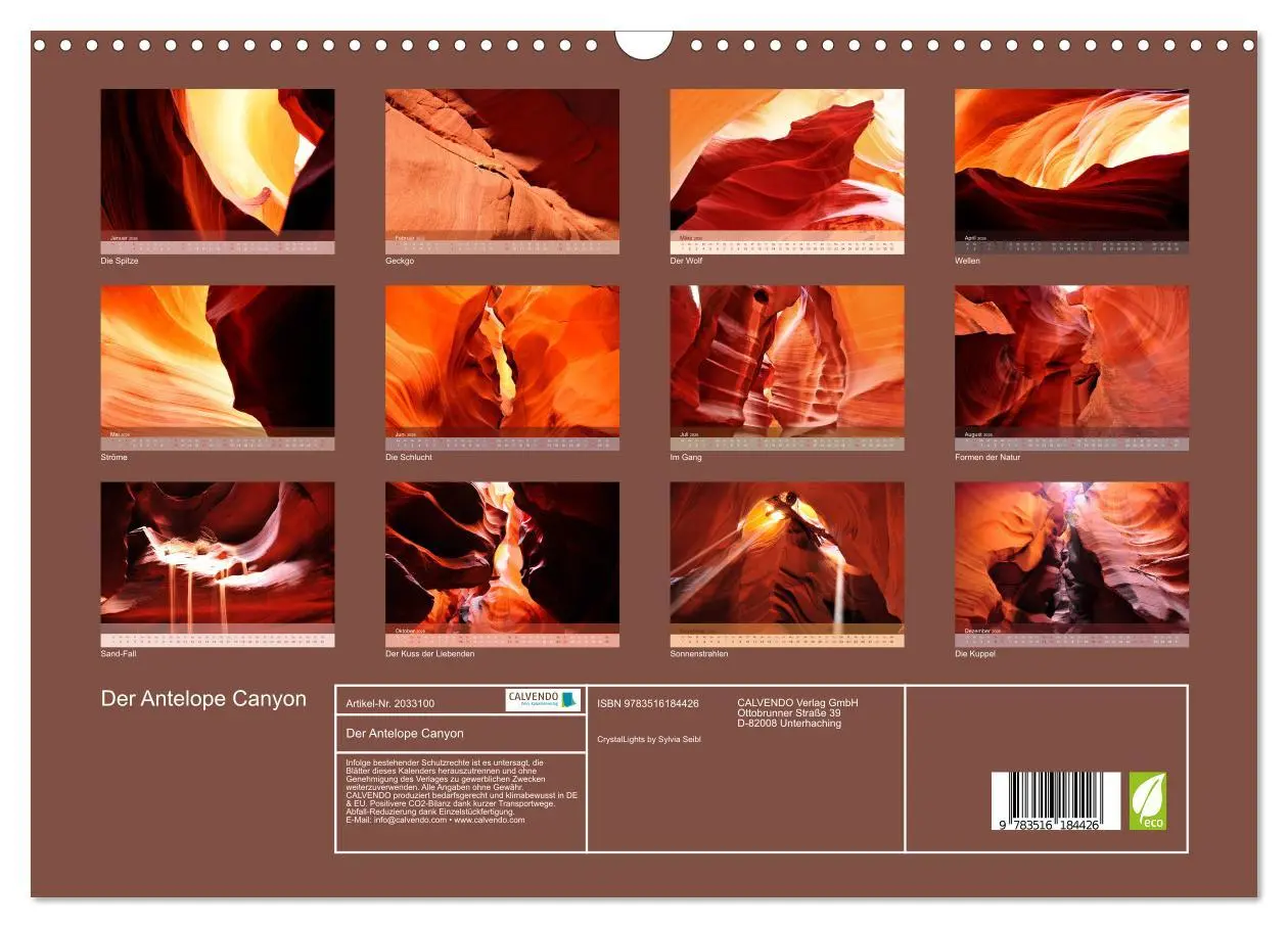 Bild: 9783516184426 | Der Antelope Canyon (Wandkalender 2026 DIN A3 quer), CALVENDO...