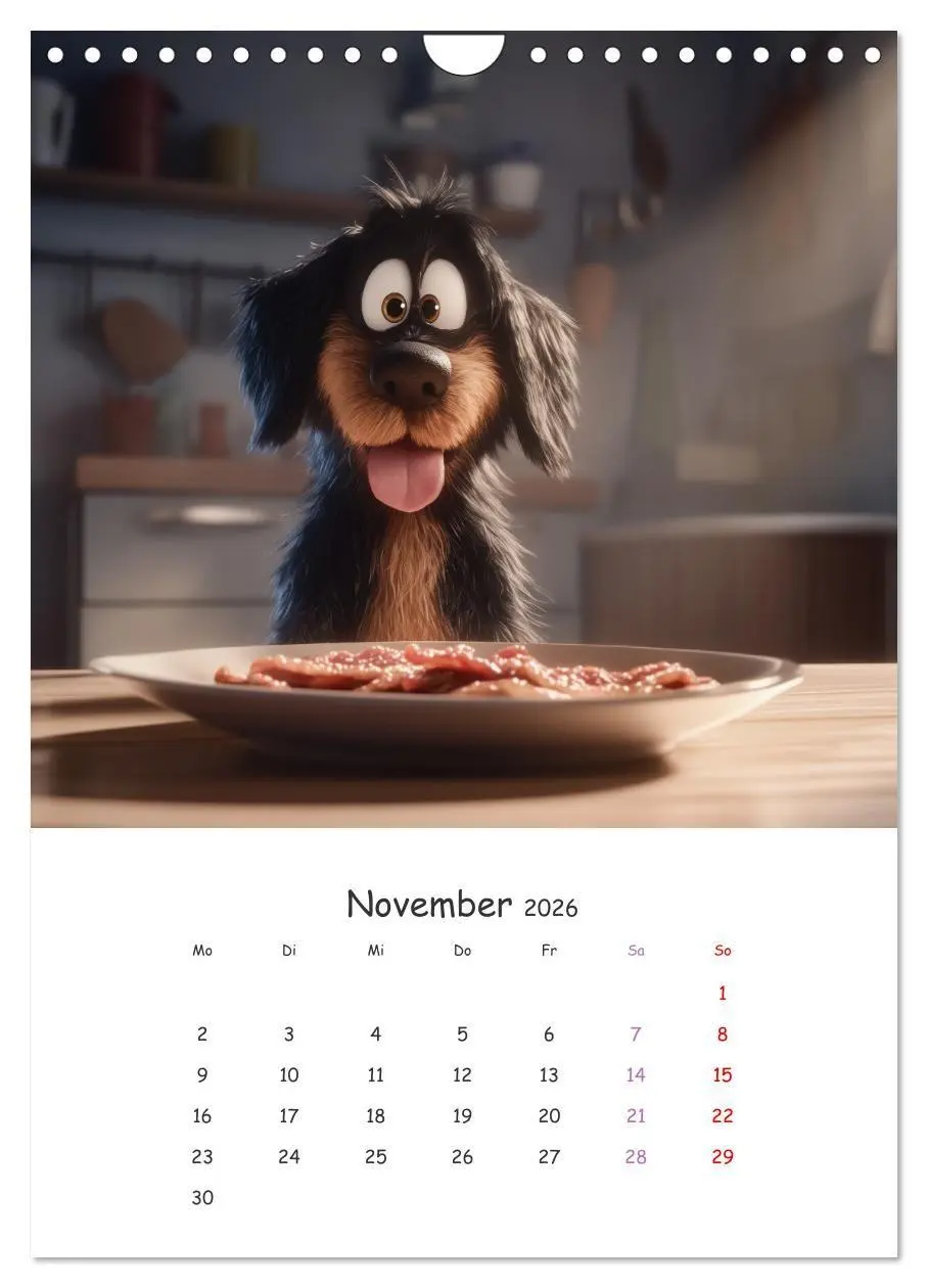 Bild: 9783516704426 | Fellnasen am Küchentisch - 12 KI-Motive mit Hunden (Wandkalender...