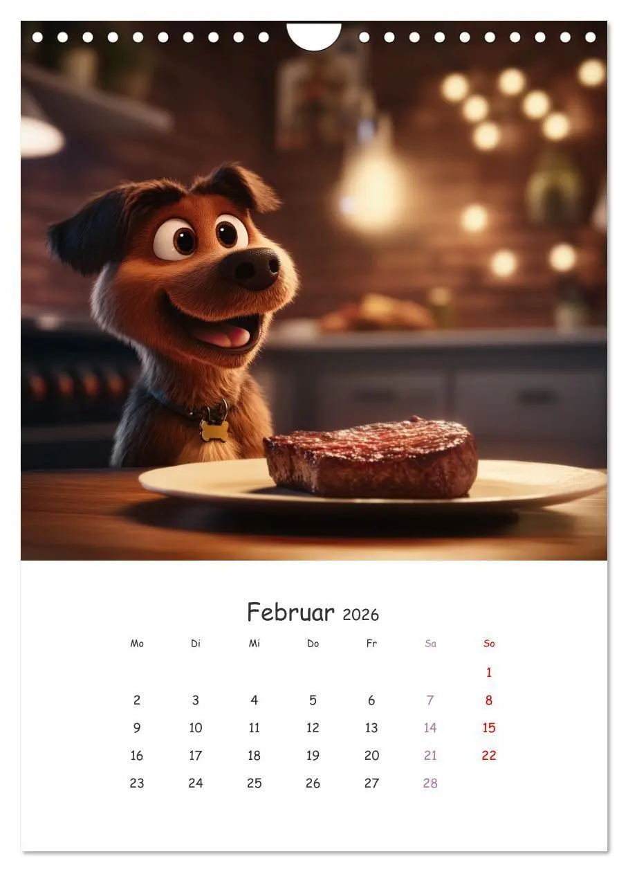 Bild: 9783516704426 | Fellnasen am Küchentisch - 12 KI-Motive mit Hunden (Wandkalender...