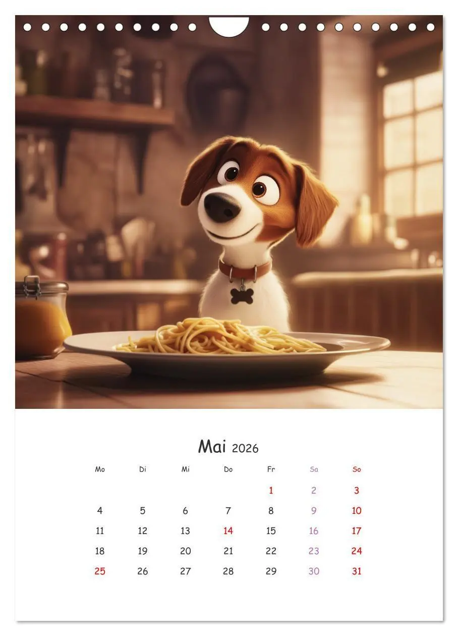 Bild: 9783516704426 | Fellnasen am Küchentisch - 12 KI-Motive mit Hunden (Wandkalender...
