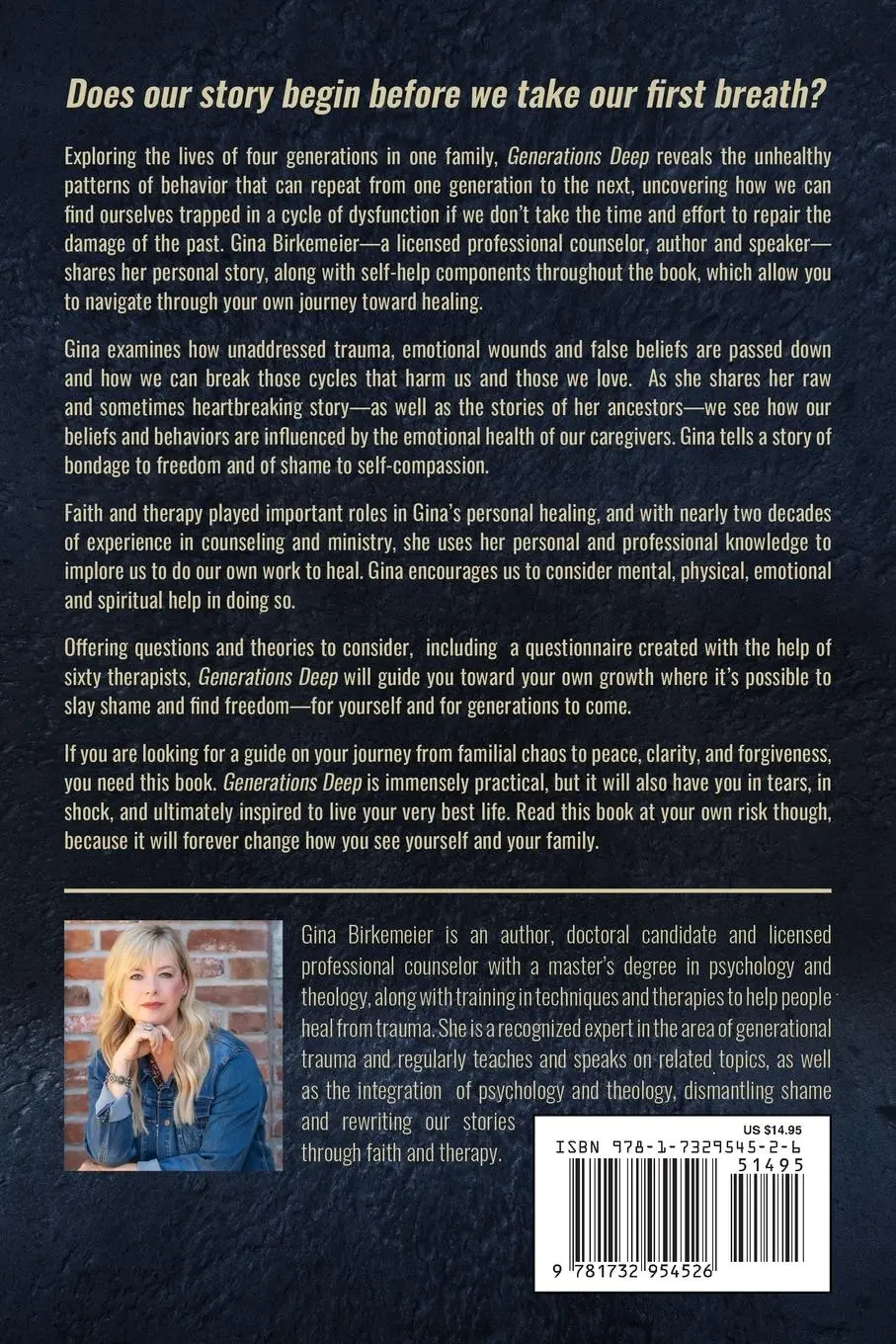 Rückseite: 9781732954526 | Generations Deep | Gina Birkemeier | Taschenbuch | Englisch | 2021