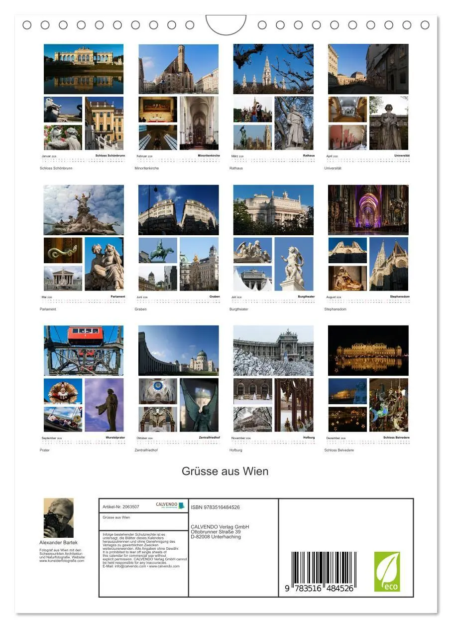 Bild: 9783516484526 | Grüsse aus Wien (Wandkalender 2026 DIN A4 hoch), CALVENDO...