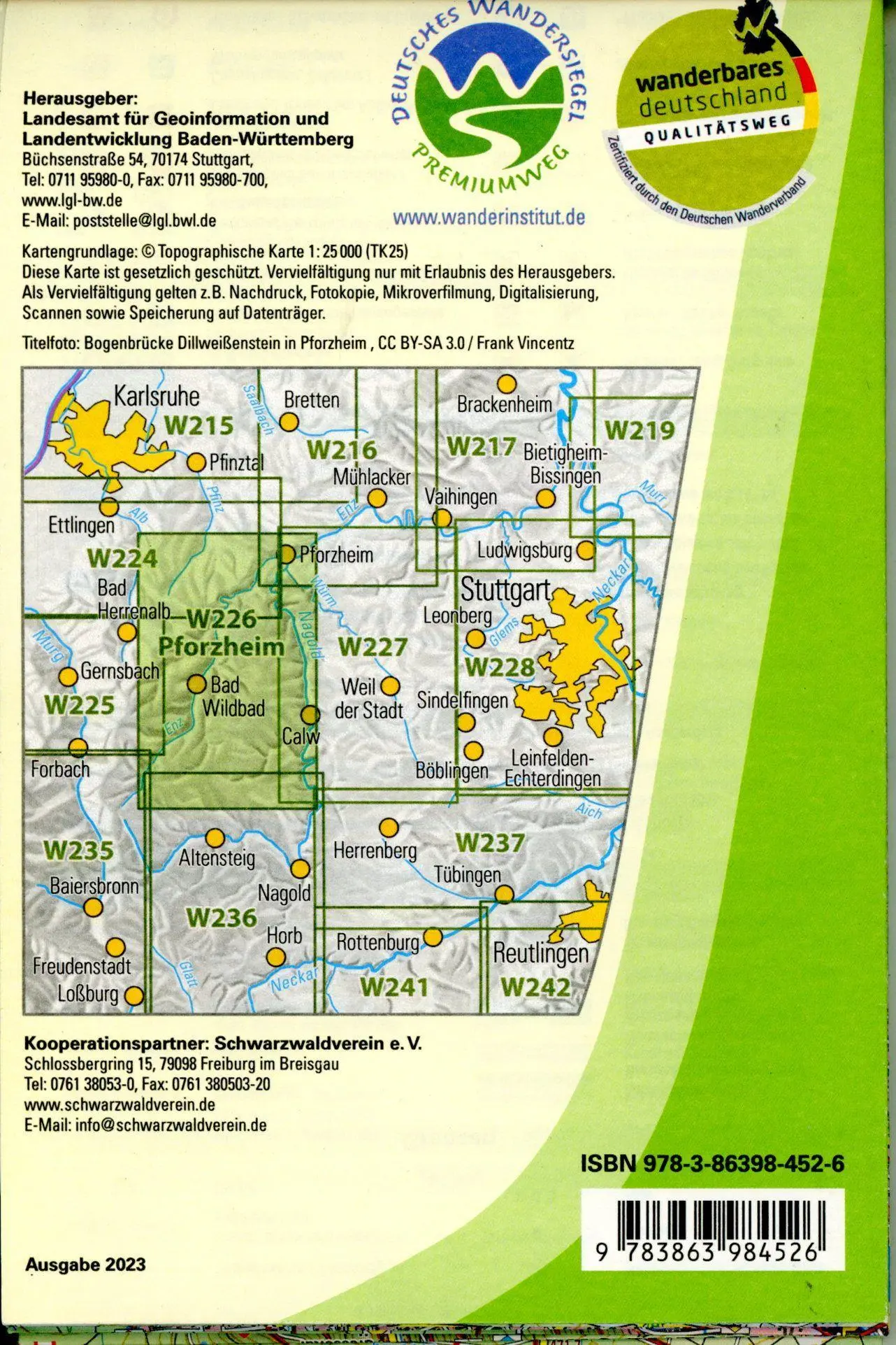 Bild: 9783863984526 | Wanderkarte 1:25000 Pforzheim | Oberes Enztal, Bad Wildbad | LGL