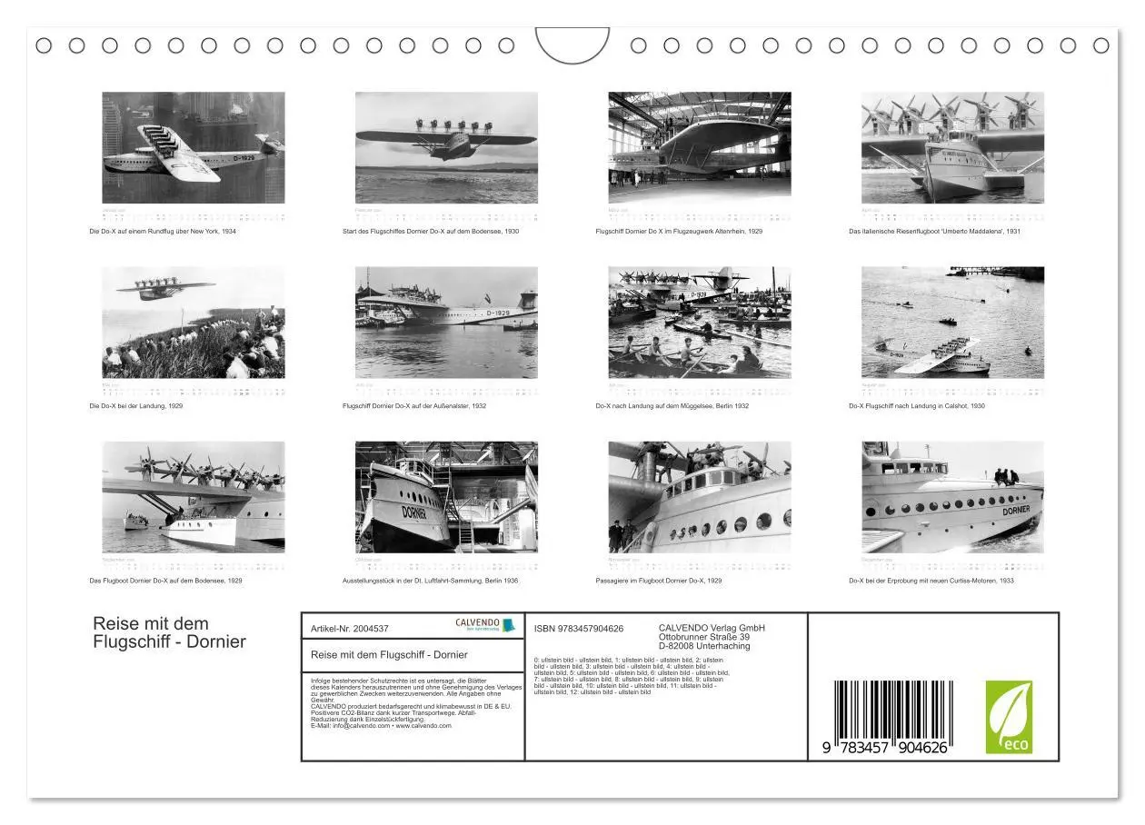 Bild: 9783457904626 | Reise mit dem Flugschiff - Dornier (Wandkalender 2026 DIN A4 quer),...