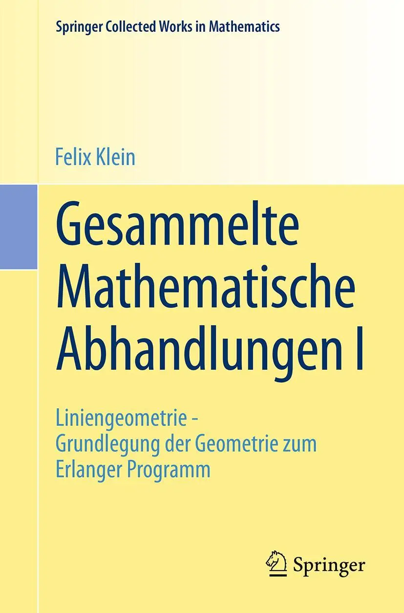 Cover: 9783662454626 | Gesammelte Mathematische Abhandlungen I | Felix Klein | Taschenbuch