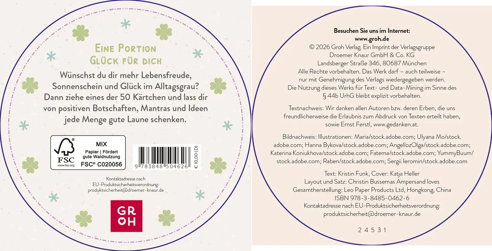 Rückseite: 9783848504626 | Impulskarten: Eine Runde Glücksmomente | Kristin Funk | Taschenbuch