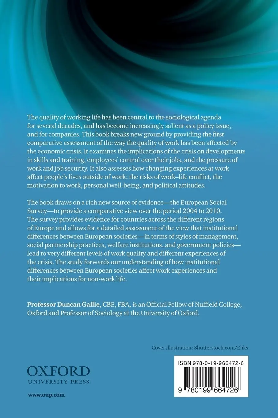 Rückseite: 9780199664726 | Economic Crisis, Quality of Work, and Social Integration | Gallie