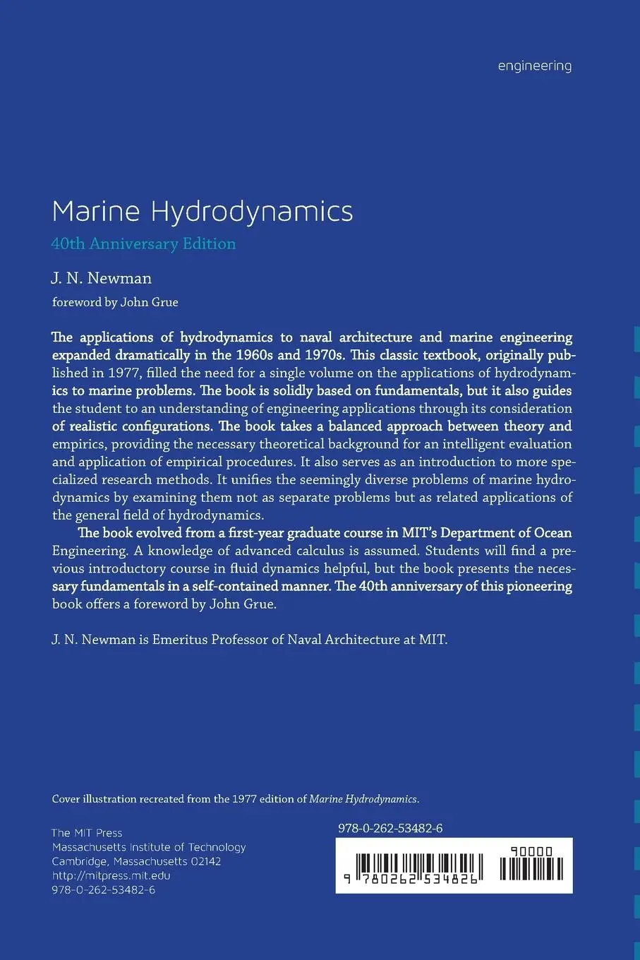 Rückseite: 9780262534826 | Marine Hydrodynamics, 40th anniversary edition | J. N. Newman | Buch