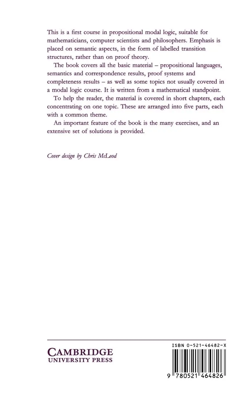 Rückseite: 9780521464826 | First Steps in Modal Logic | Sally Popkorn | Buch | Englisch | 2002