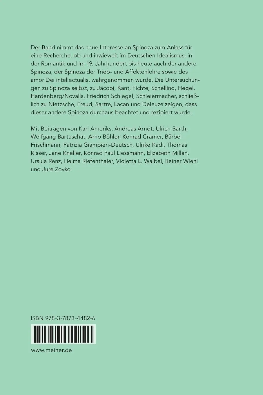 Rückseite: 9783787344826 | Affektenlehre und amor Dei intellectualis | Violetta L. Waibel | Buch