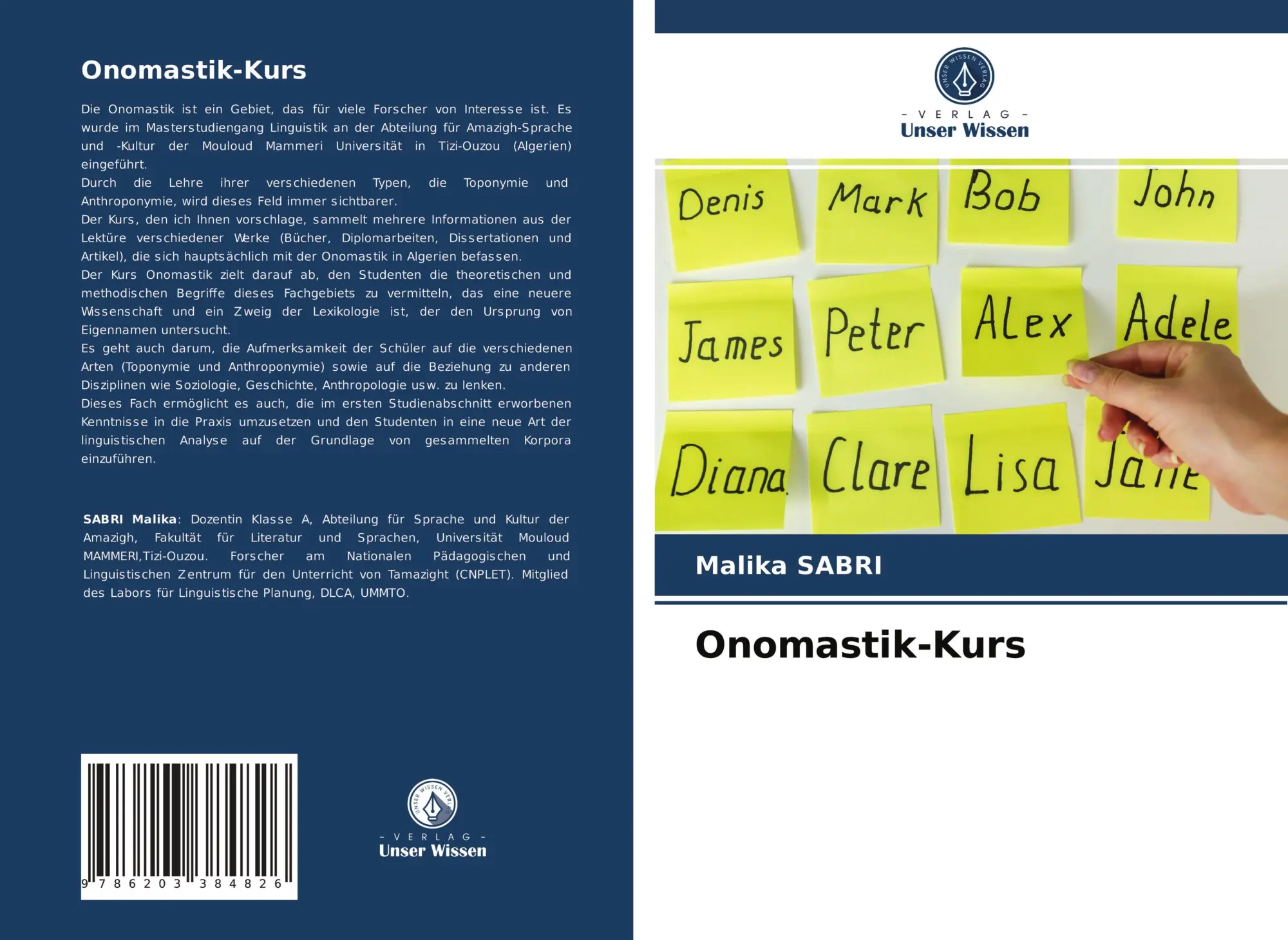 Cover: 9786203384826 | Onomastik-Kurs | Malika Sabri | Taschenbuch | 84 S. | Deutsch | 2021