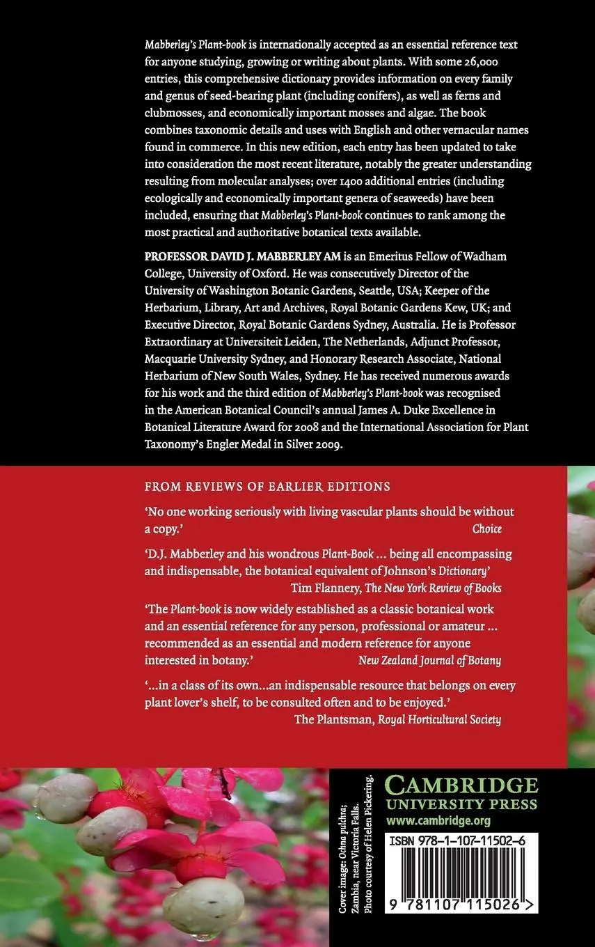 Rückseite: 9781107115026 | Mabberley's Plant-book | David J. Mabberley | Buch | Gebunden | 2019
