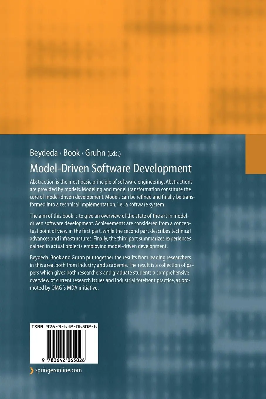 Rückseite: 9783642065026 | Model-Driven Software Development | Sami Beydeda (u. a.) | Taschenbuch