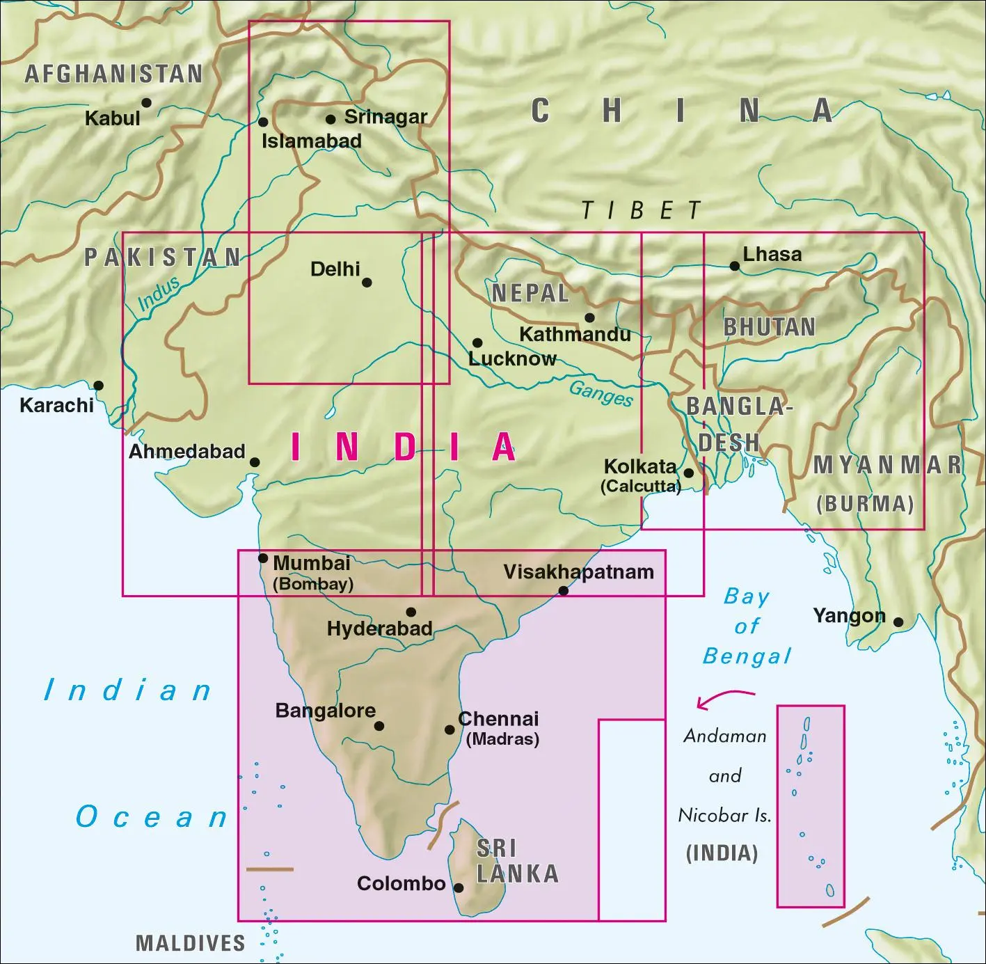 Rückseite: 9783865745026 | Nelles Map India: South 1:1 500 000 | Nelles Verlag | (Land-)Karte