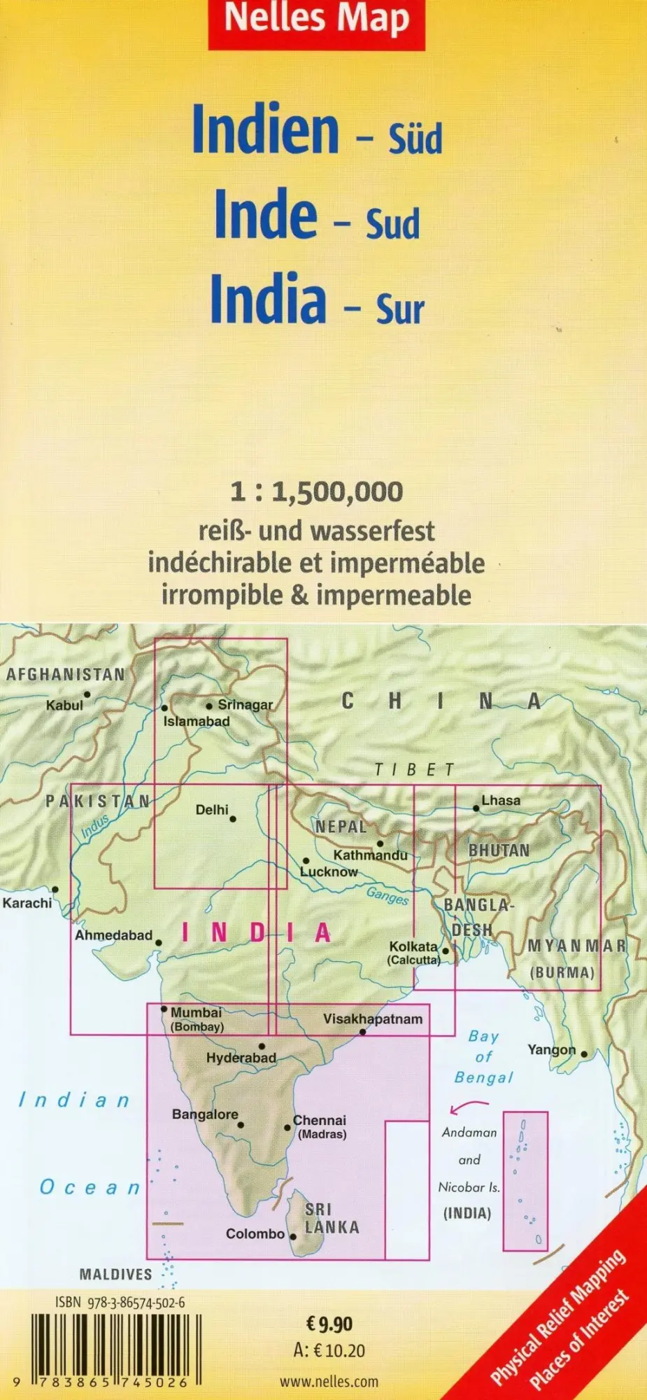 Bild: 9783865745026 | Nelles Map India: South 1:1 500 000 | Nelles Verlag | (Land-)Karte