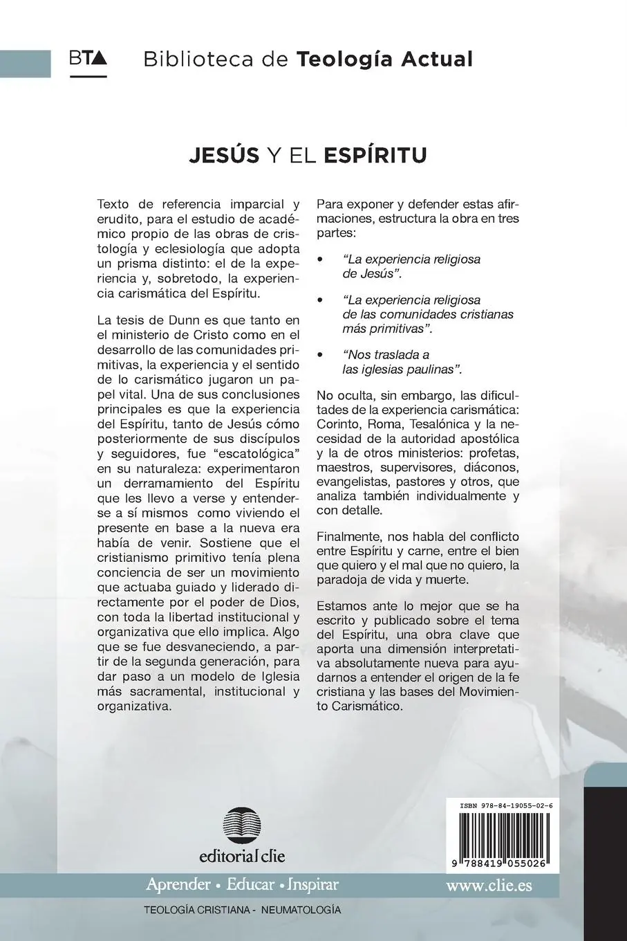 Rückseite: 9788419055026 | Las Jes¿¿s Y El Esp¿¿ritu | James D. G. Dunn | Taschenbuch | Spanisch