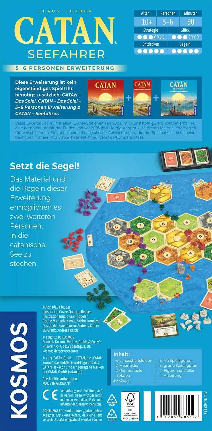 Bild: 4002051685126 | CATAN - Seefahrer - 5/6 | Spiel | Klaus Teuber | Spiel | 685126 | 2025
