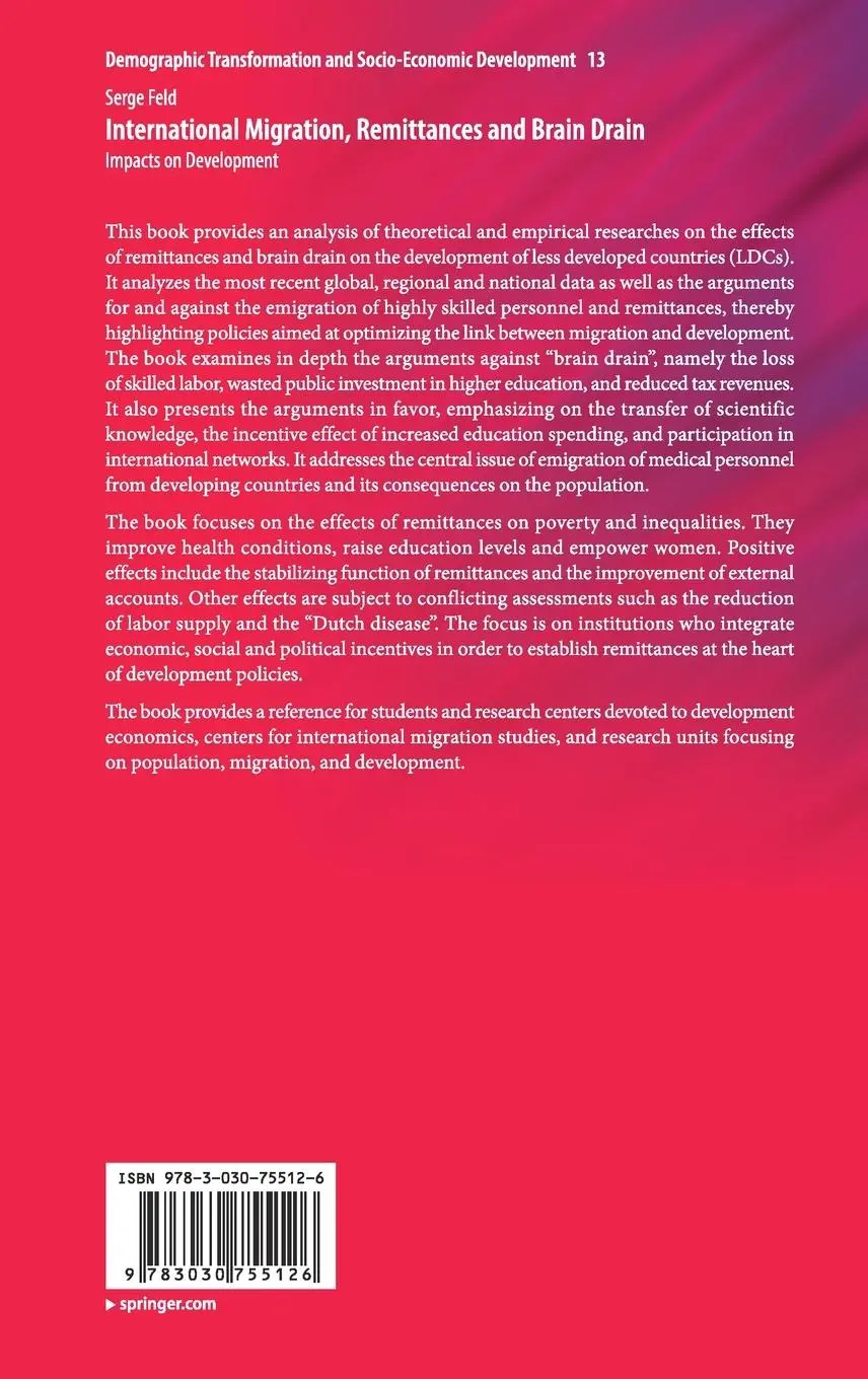 Rückseite: 9783030755126 | International Migration, Remittances and Brain Drain | Serge Feld | xx