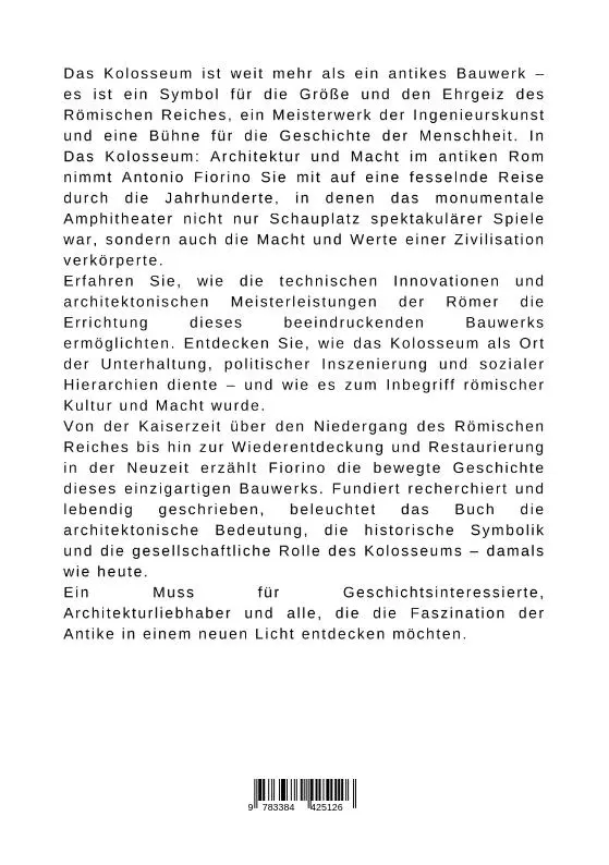 Rückseite: 9783384425126 | Das Kolosseum: Architektur und Macht im antiken Rom | Antonio Fiorino