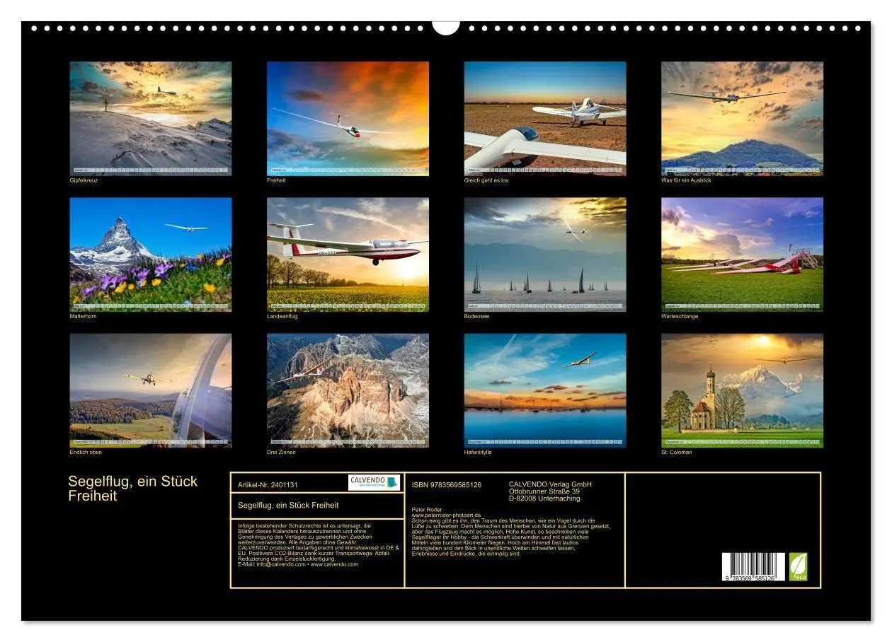 Bild: 9783569585126 | Segelflug, ein Stück Freiheit (Wandkalender 2027 DIN A2 quer),...