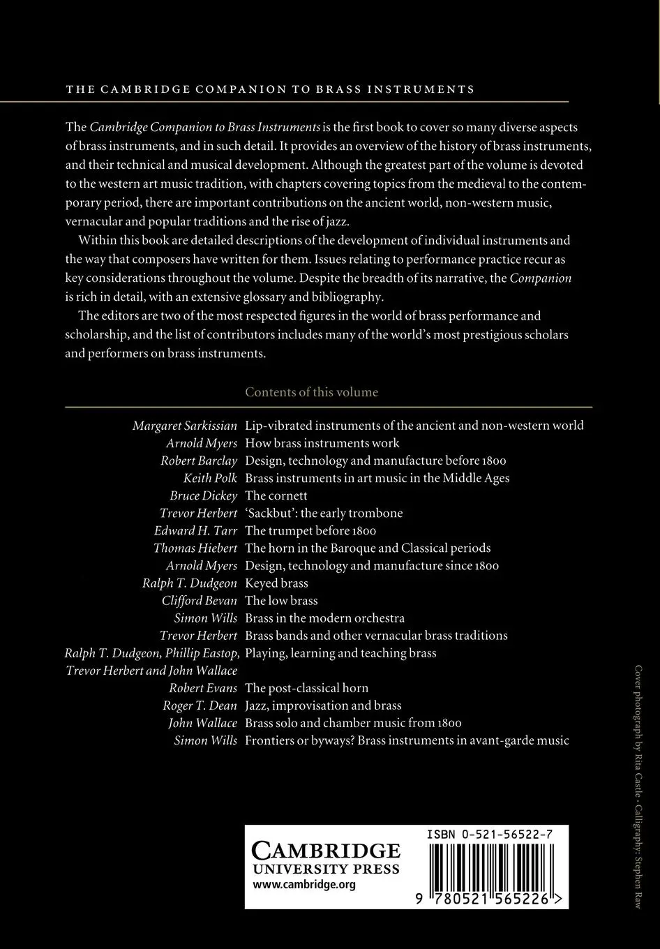 Rückseite: 9780521565226 | The Cambridge Companion to Brass Instruments | Trevor Herbert | Buch