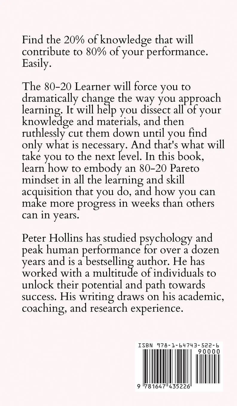 Rückseite: 9781647435226 | The 80-20 Learner | Peter Hollins | Buch | Englisch | 2023