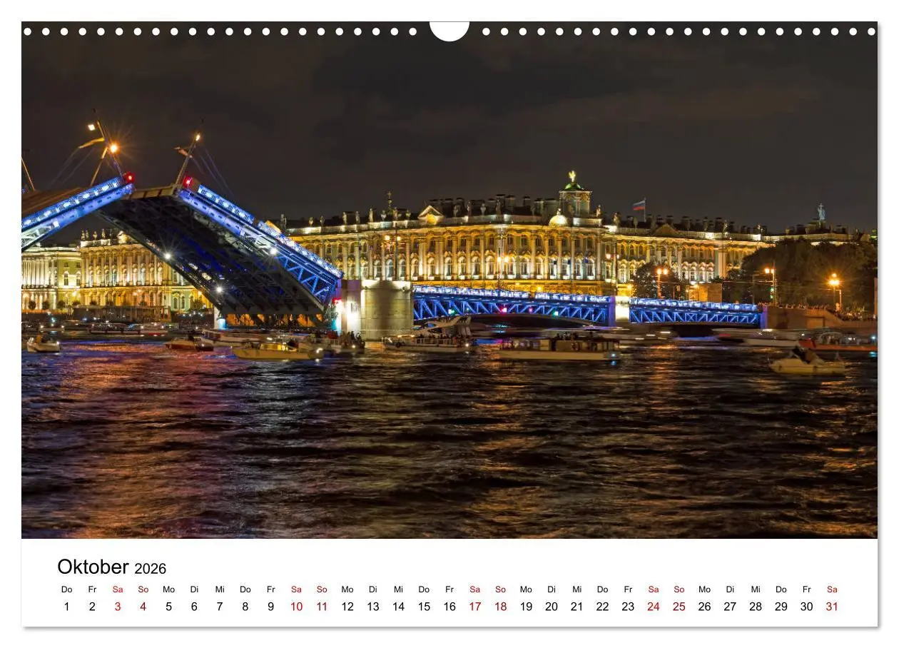 Bild: 9783457845226 | St. Petersburg bei Nacht (Wandkalender 2026 DIN A3 quer), CALVENDO...