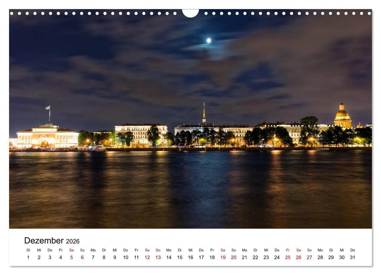Bild: 9783457845226 | St. Petersburg bei Nacht (Wandkalender 2026 DIN A3 quer), CALVENDO...