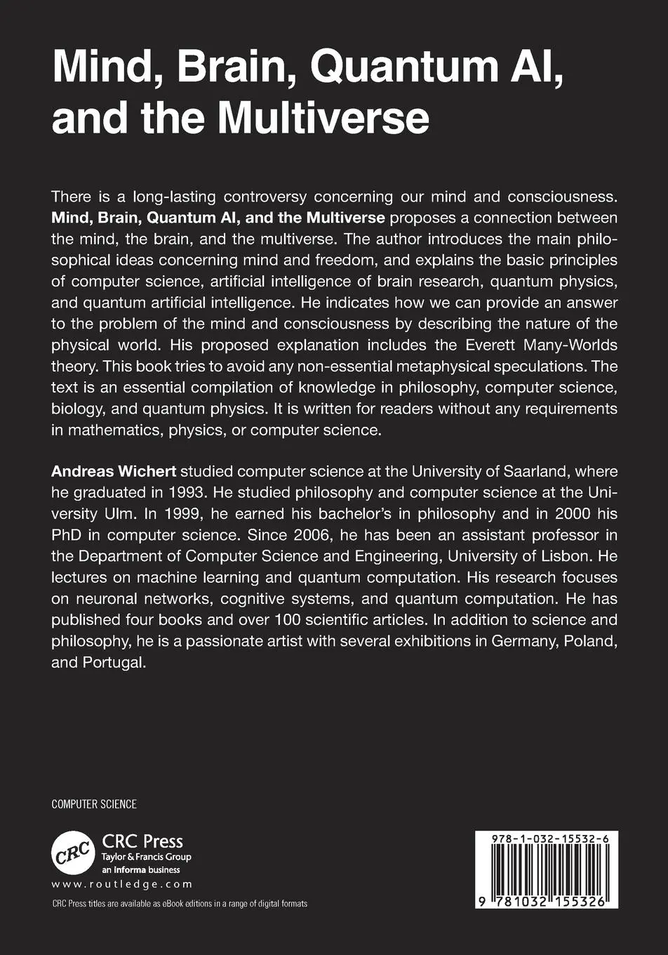 Rückseite: 9781032155326 | Mind, Brain, Quantum AI, and the Multiverse | Andreas Wichert | Buch