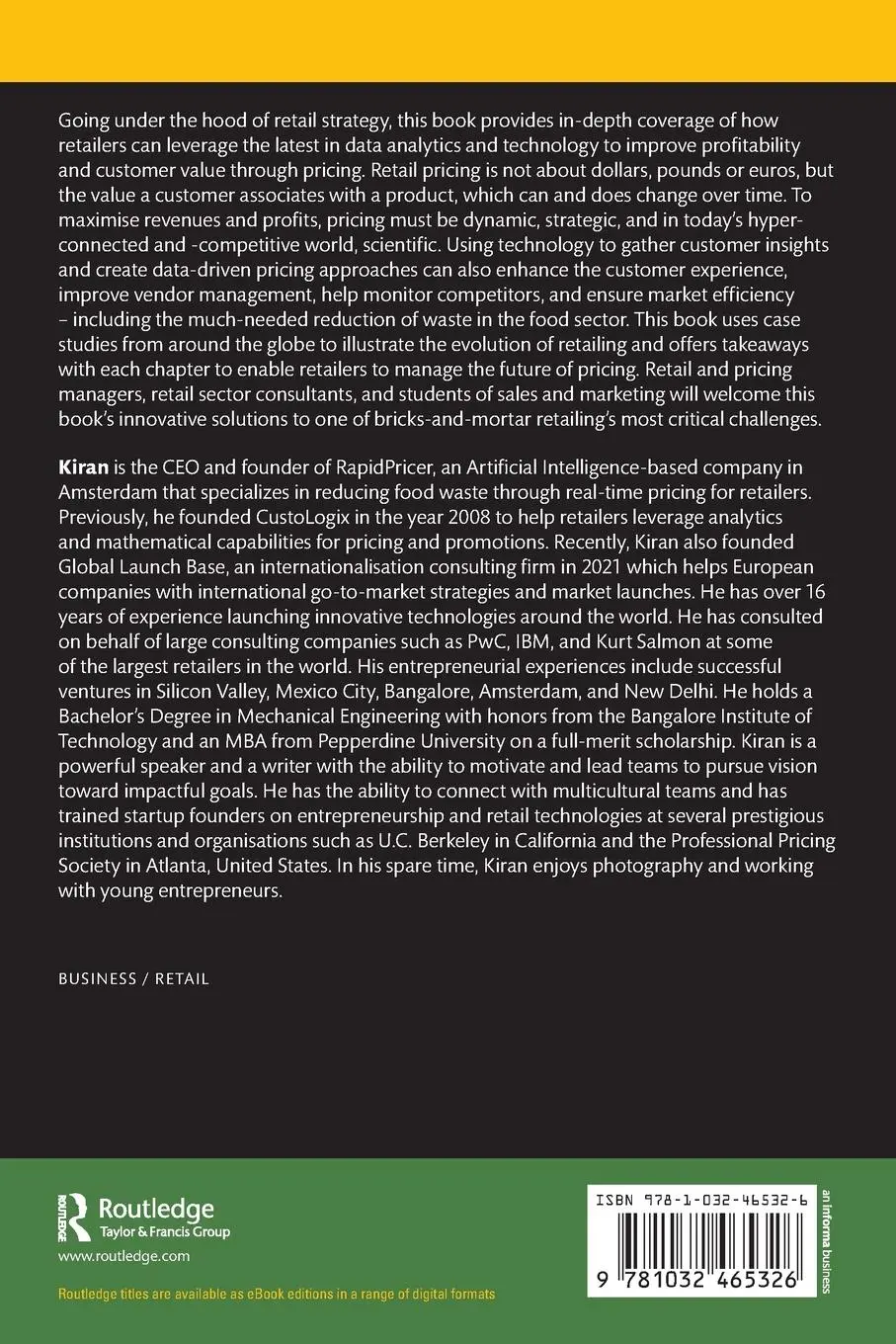 Rückseite: 9781032465326 | The Expert Guide to Retail Pricing | Kiran Gange | Taschenbuch | 2023