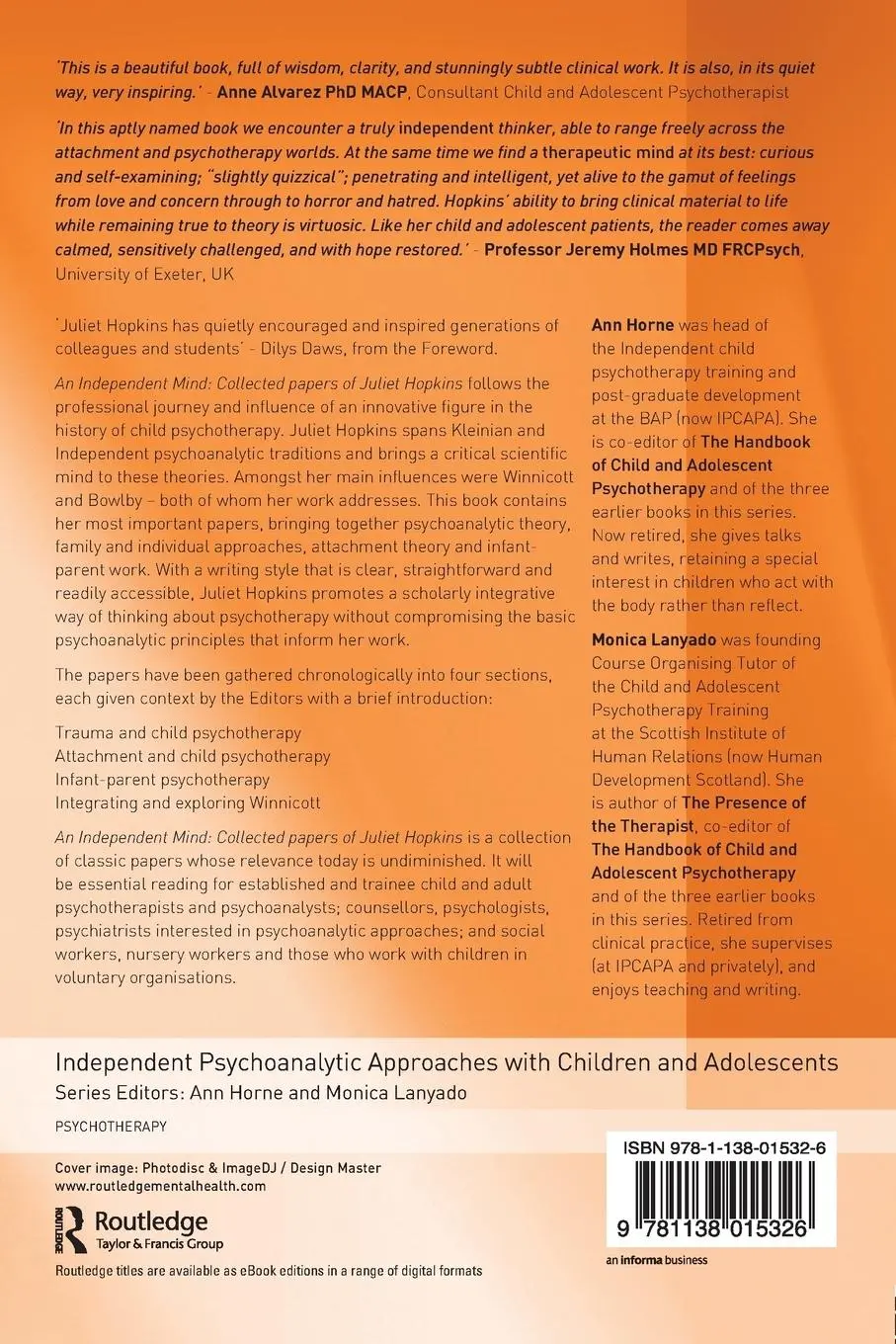 Rückseite: 9781138015326 | An Independent Mind | Collected papers of Juliet Hopkins | Hopkins