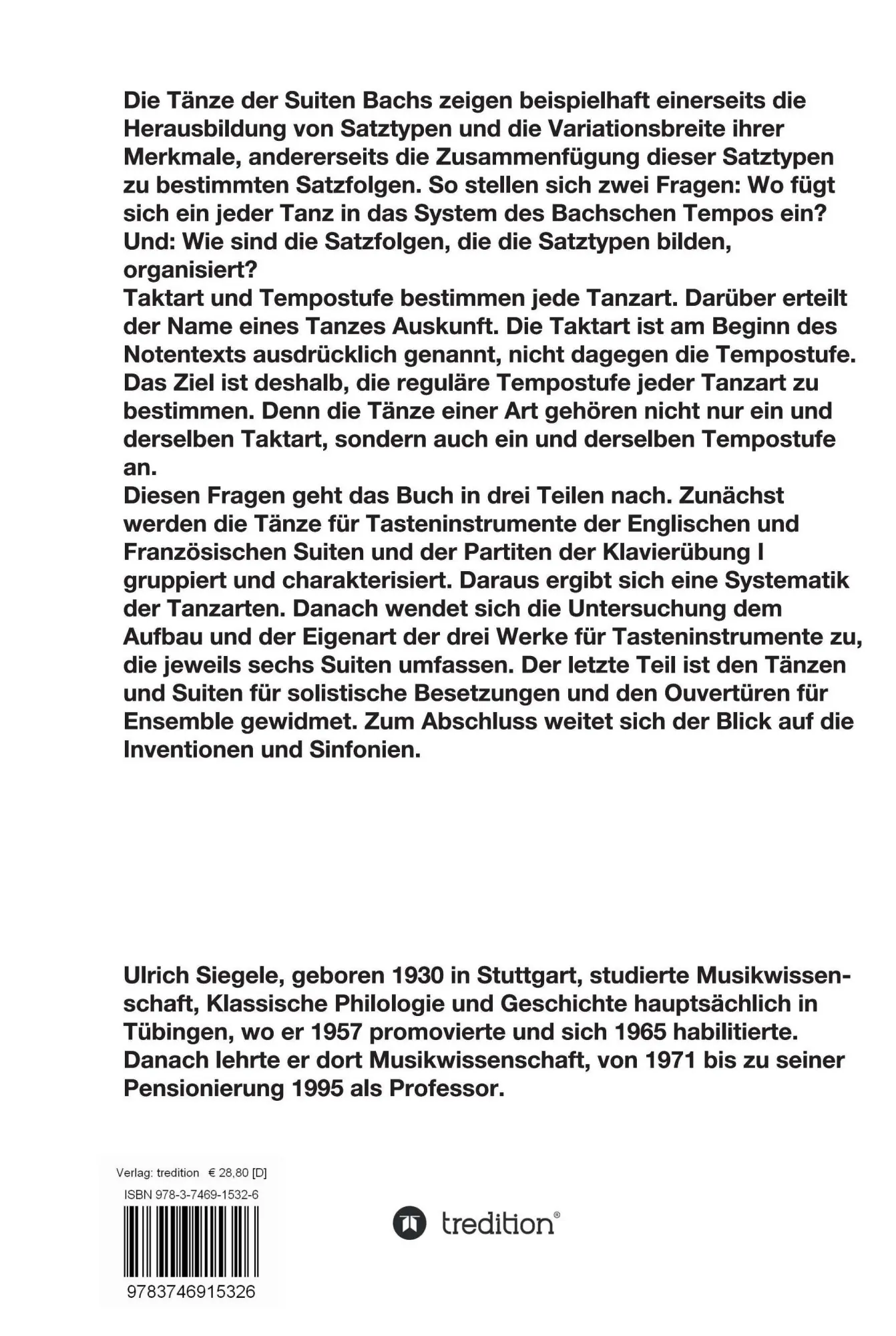 Rückseite: 9783746915326 | Johann Sebastian Bach komponiert Zeit | Ulrich Siegele | Taschenbuch