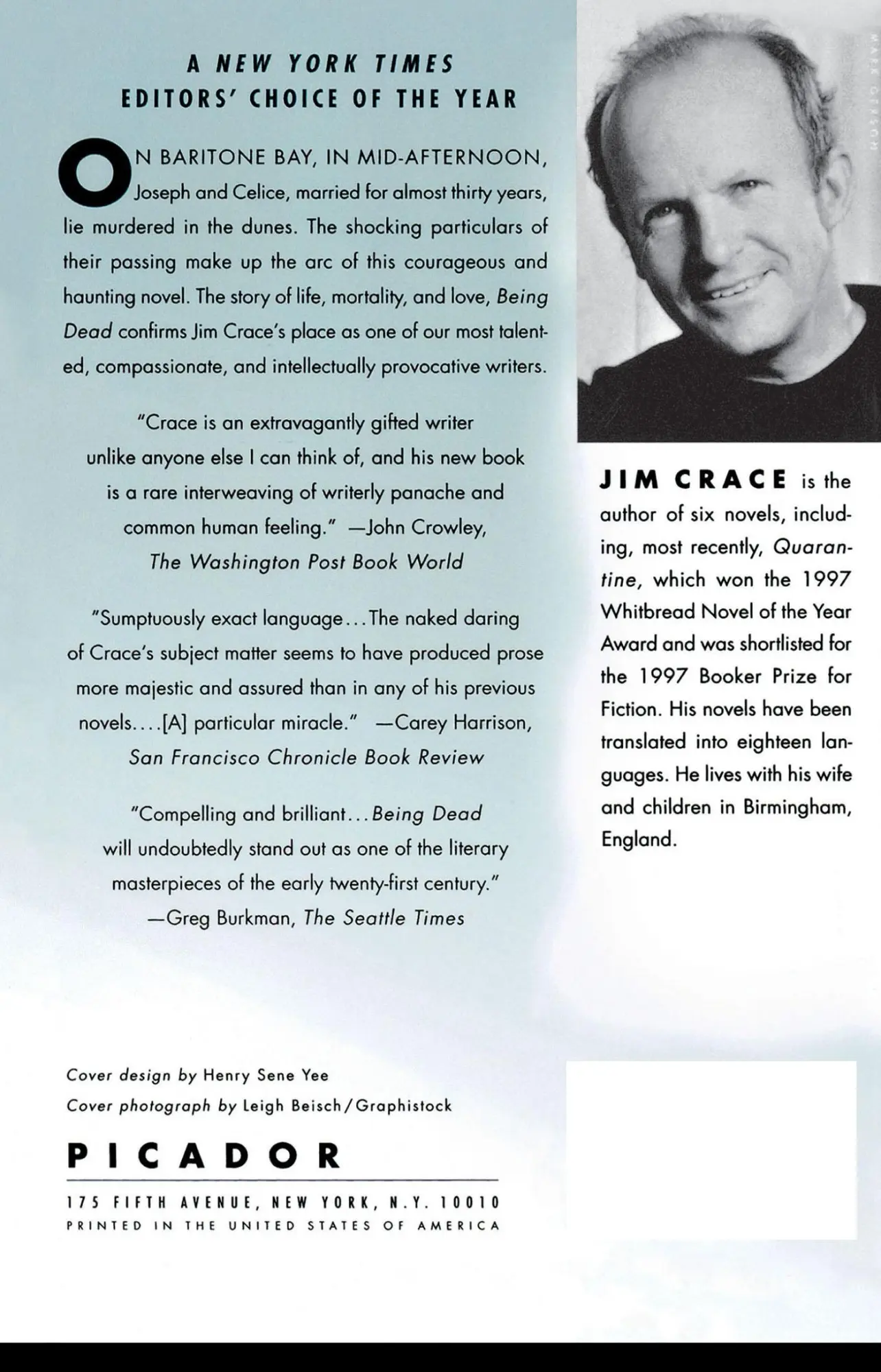 Rückseite: 9780312275426 | Being Dead | Jim Crace | Taschenbuch | Kartoniert / Broschiert | 2001