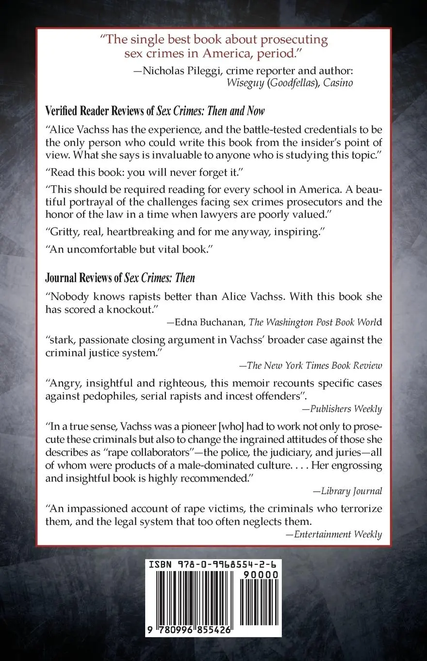 Rückseite: 9780996855426 | Sex Crimes | Alice Vachss | Taschenbuch | Englisch | 2017