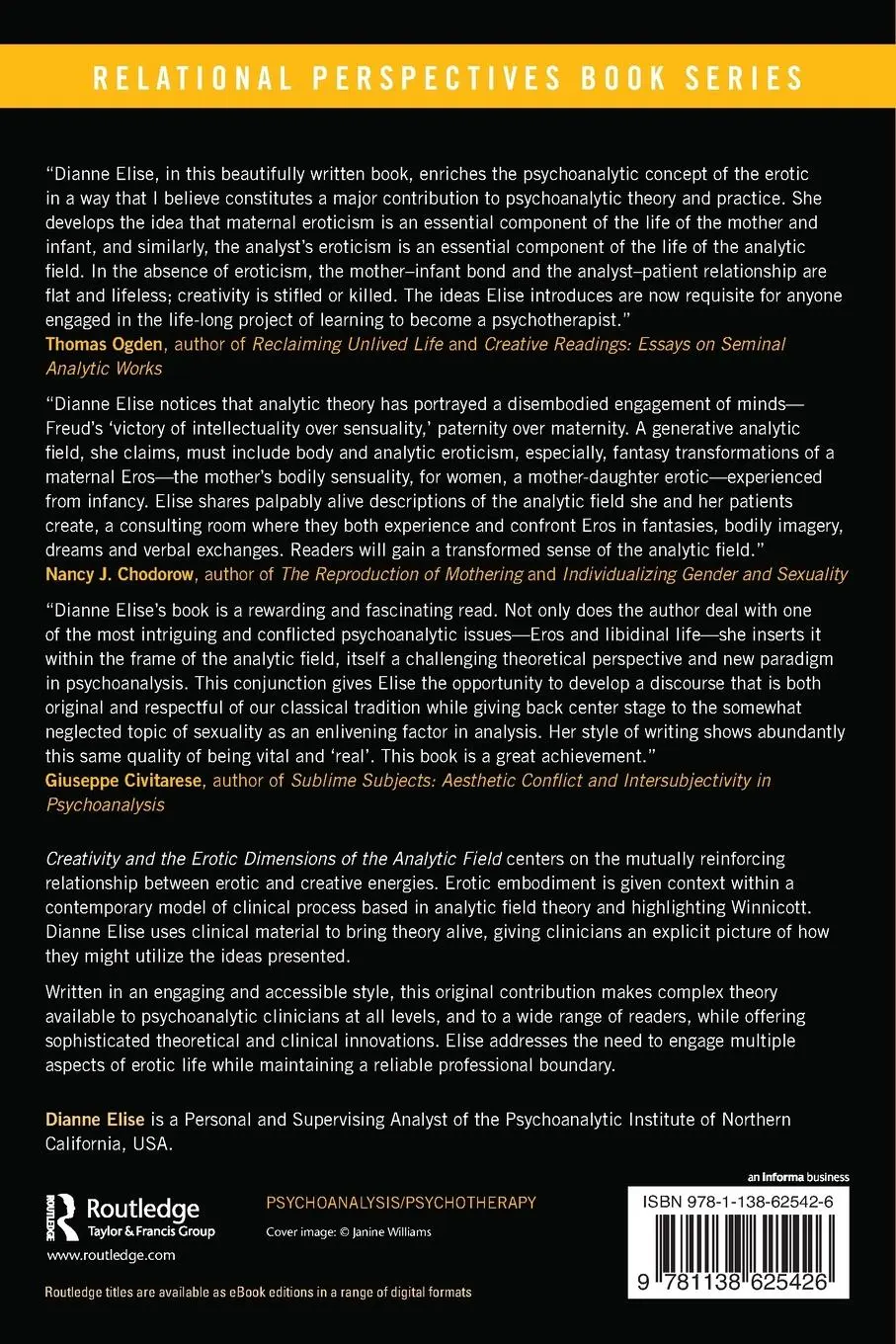 Rückseite: 9781138625426 | Creativity and the Erotic Dimensions of the Analytic Field | Elise