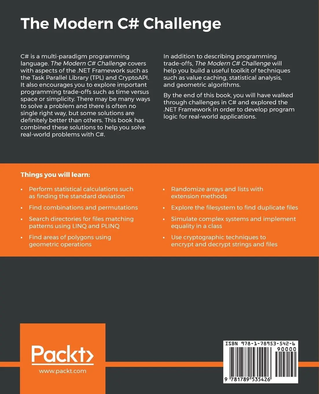 Rückseite: 9781789535426 | The Modern C# Challenge | Kenneth Stephens | Taschenbuch | Englisch