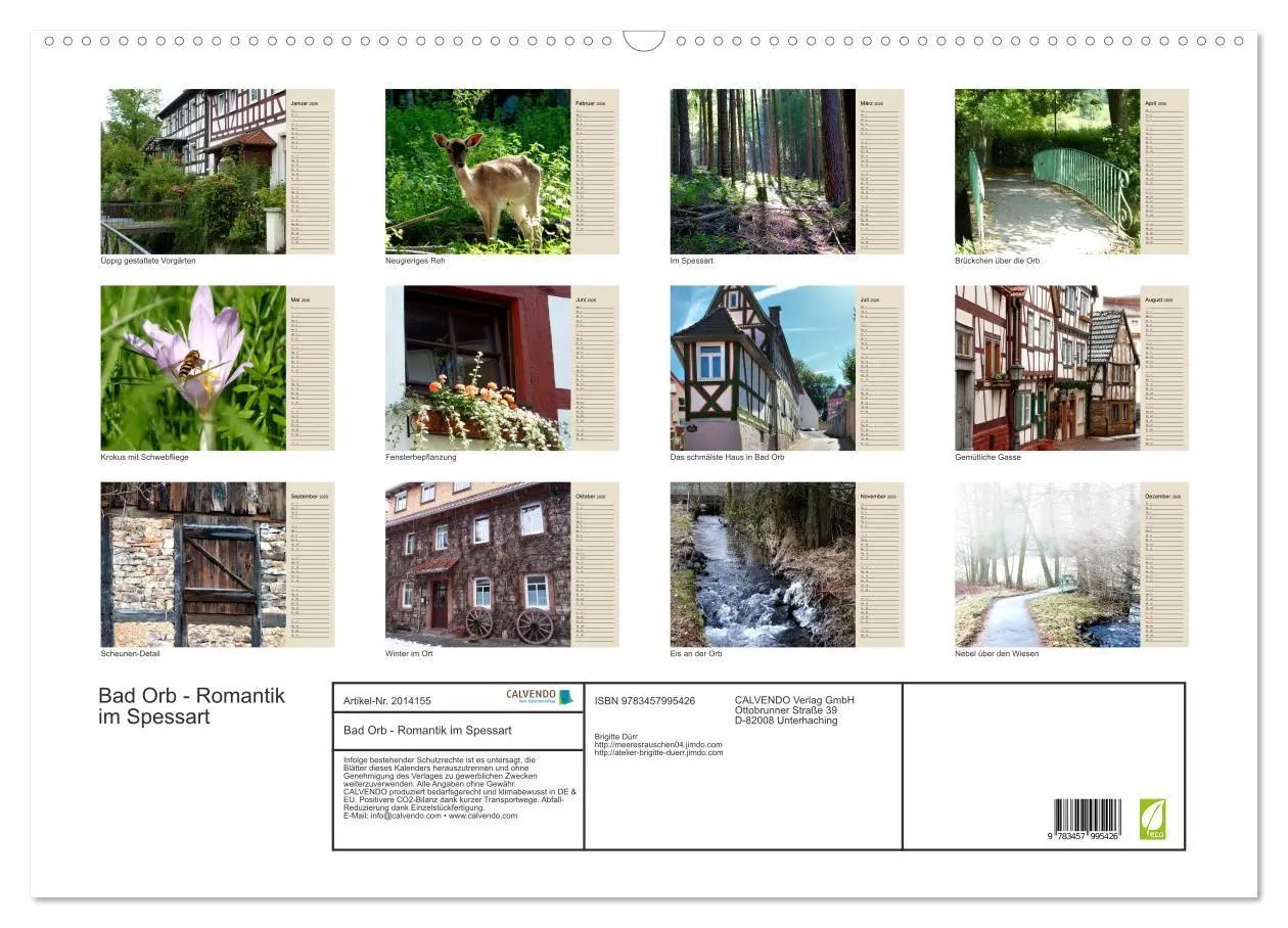 Bild: 9783457995426 | Bad Orb - Romantik im Spessart (Wandkalender 2026 DIN A2 quer),...