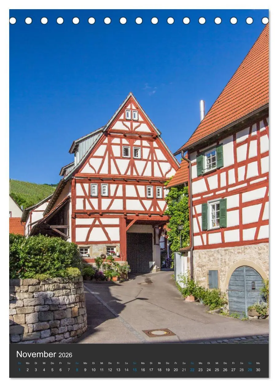 Bild: 9783516465426 | Strümpfelbach - Fachwerkhäuser (Tischkalender 2026 DIN A5 hoch),...